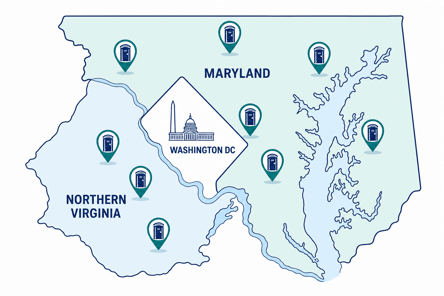 Porta Potty Pricing Comparison: PG County vs DC vs Montgomery County, illustrated guide