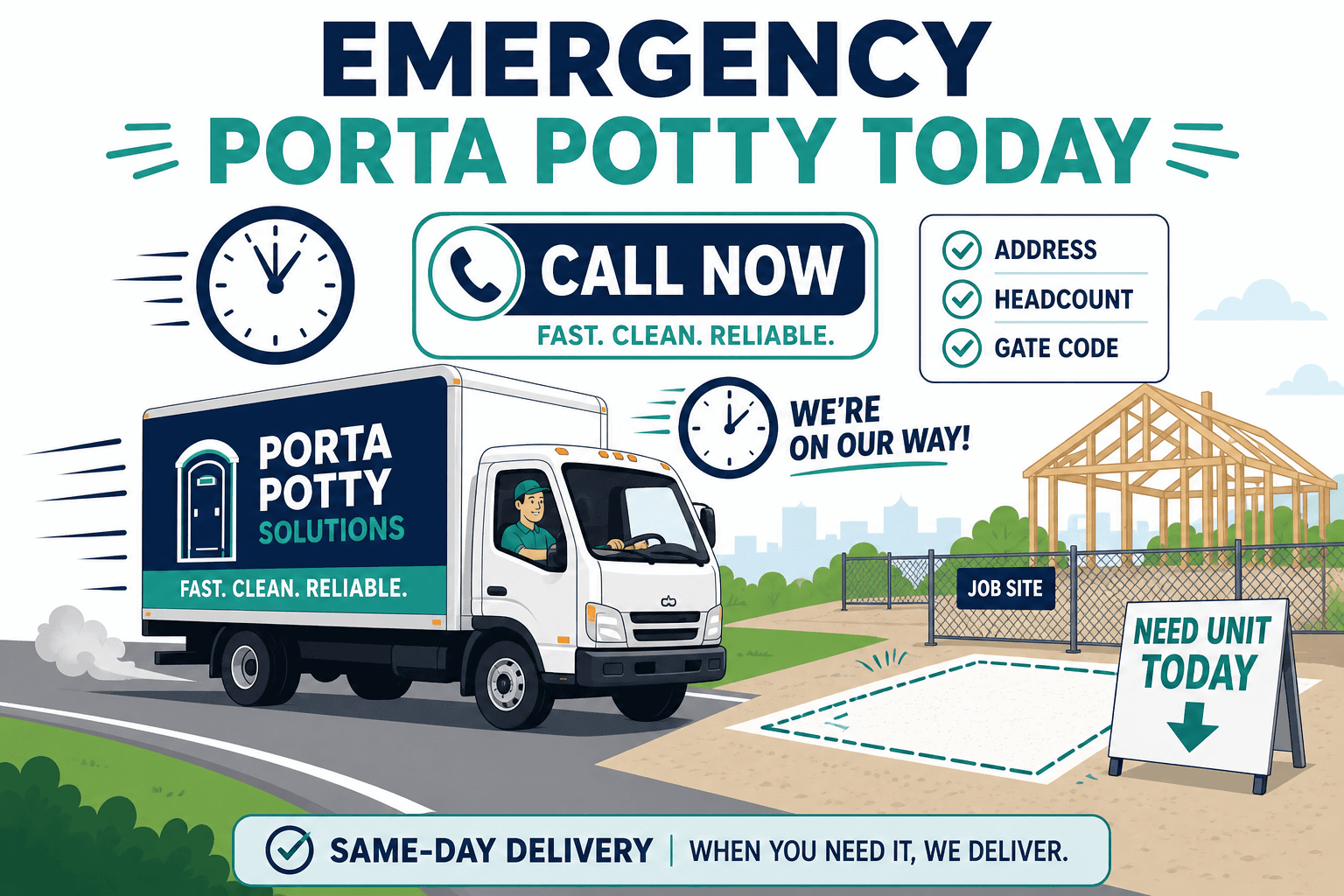 Emergency Porta Potty Rental in Prince George's County, DC & Montgomery County, illustrated guide