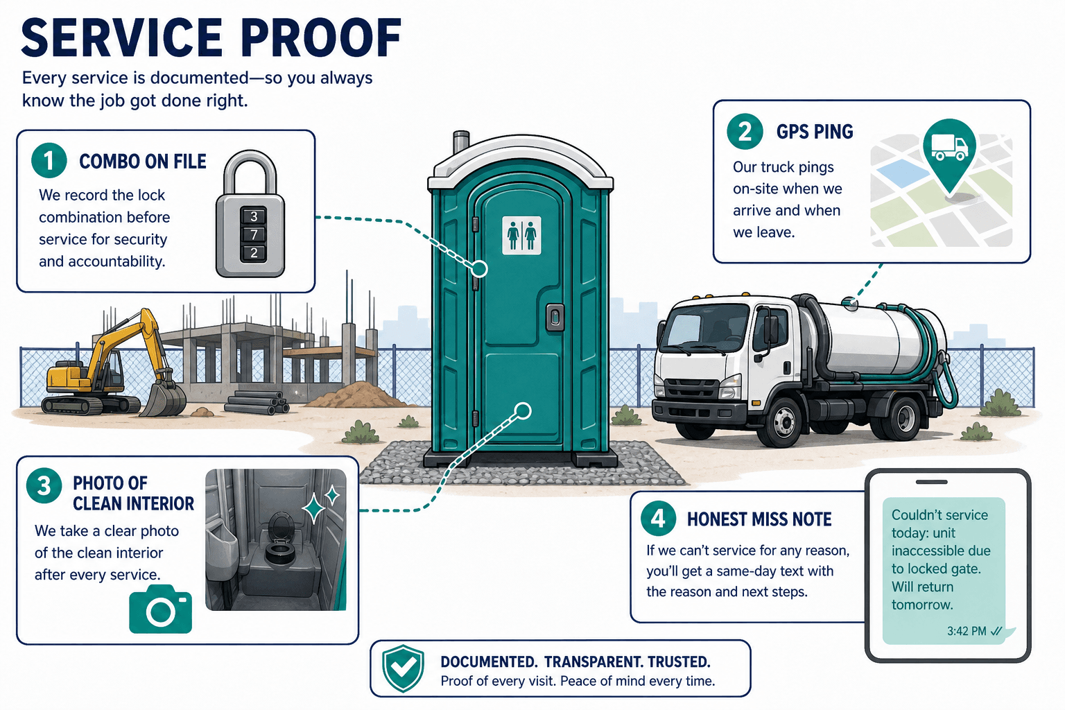 Porta Potty Service Proof: GPS, Photos, and Combo on File, illustrated guide