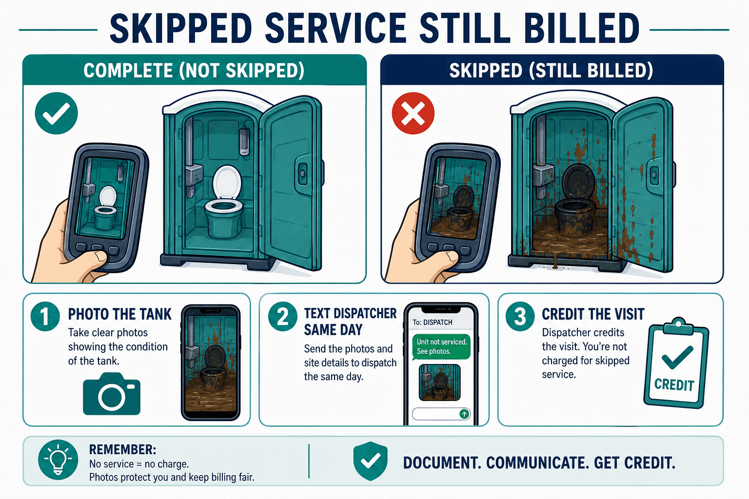 Skipped Porta Potty Service Still Billed: What to Do, illustrated guide