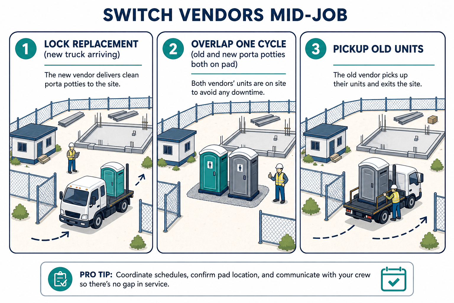 How to Switch Porta Potty Vendors Mid-Job, illustrated guide