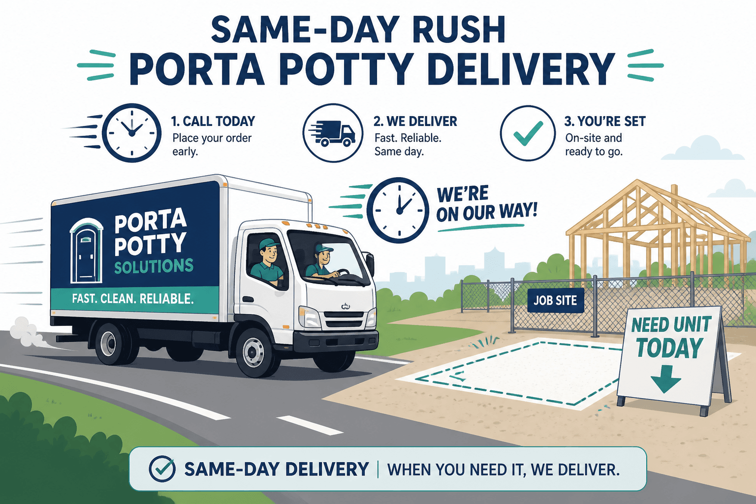 Same-Day Porta Potty Rental in Prince George's County, DC & Montgomery County, illustrated guide